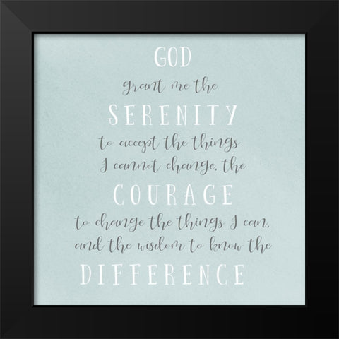Serenity Prayer Black Modern Wood Framed Art Print by SD Graphics Studio