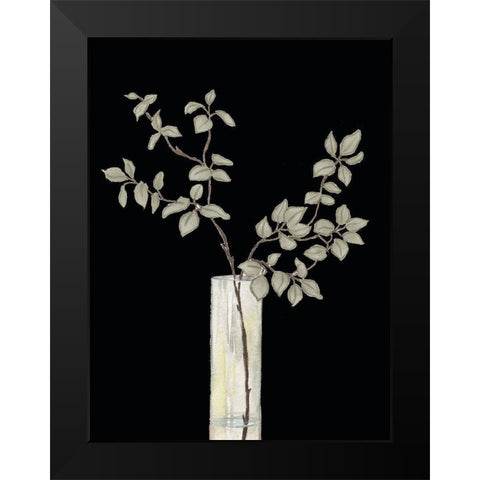 Modern Floral On Black I Black Modern Wood Framed Art Print by Medley, Elizabeth