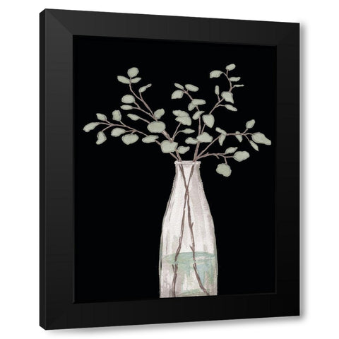 Modern Floral On Black II Black Modern Wood Framed Art Print by Medley, Elizabeth