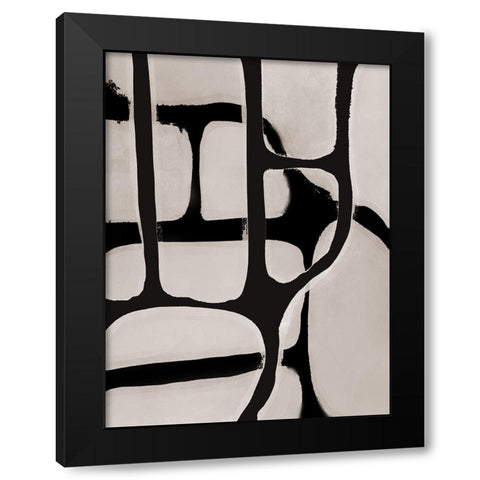 Black Litho I Black Modern Wood Framed Art Print by Meneely, Dan