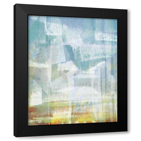 Scattered Sky Abstract Black Modern Wood Framed Art Print with Double Matting by Meneely, Dan