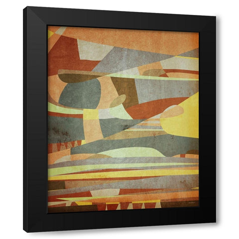 Broken Sky Abstract Black Modern Wood Framed Art Print by Meneely, Dan