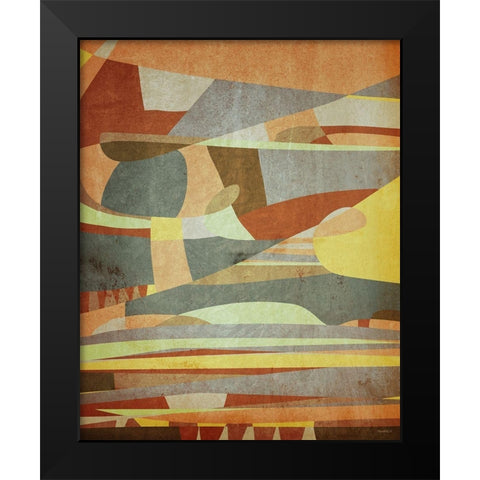 Broken Sky Abstract Black Modern Wood Framed Art Print by Meneely, Dan