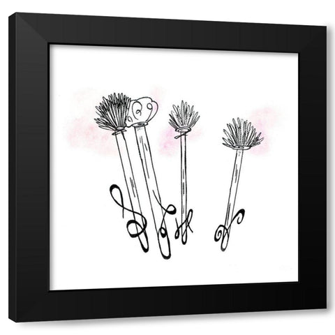 Makeup Line Sketch I Black Modern Wood Framed Art Print with Double Matting by Ritter, Gina