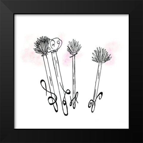 Makeup Line Sketch I Black Modern Wood Framed Art Print by Ritter, Gina