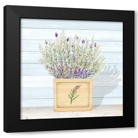 Lavender and Wood Square III Black Modern Wood Framed Art Print with Double Matting by Gaynor, Janice