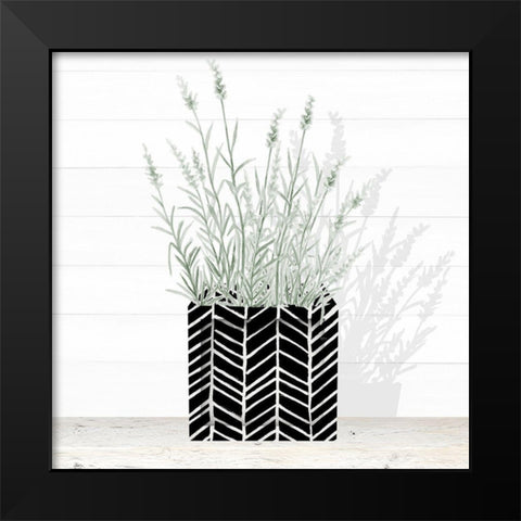 Lavender In Modern Pot I Black Modern Wood Framed Art Print by Gaynor, Janice