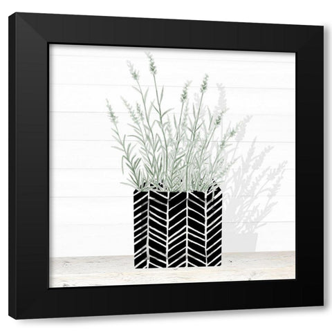 Lavender and Wood Square I Black Modern Wood Framed Art Print with Double Matting by Gaynor, Janice