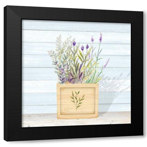 Lavender and Wood Square IV Black Modern Wood Framed Art Print with Double Matting by Gaynor, Janice