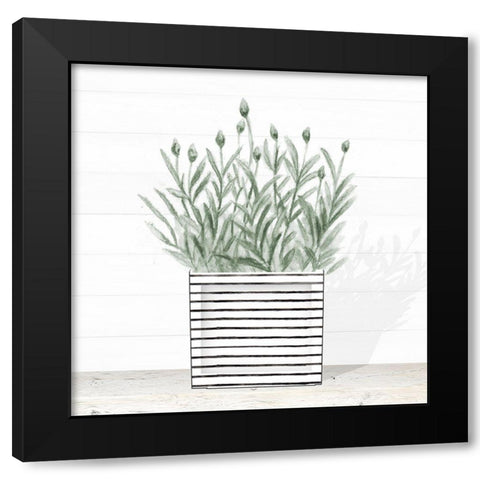 Lavender In Modern Pot III Black Modern Wood Framed Art Print with Double Matting by Gaynor, Janice