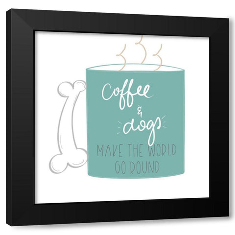 Coffee and Dogs Black Modern Wood Framed Art Print by Navas, Emily