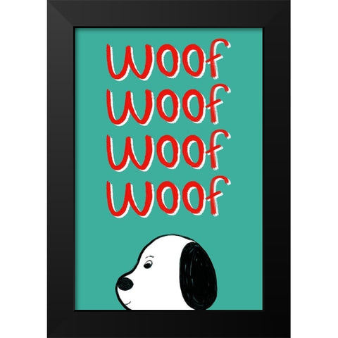Woof Black Modern Wood Framed Art Print by Navas, Emily