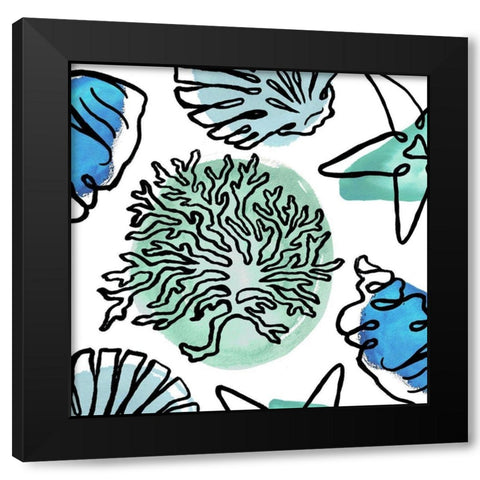 Coastal Contours Fusion IV Black Modern Wood Framed Art Print with Double Matting by Medley, Elizabeth