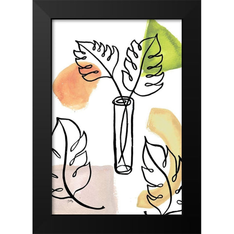 Tropical Palm Contours II Black Modern Wood Framed Art Print by Medley, Elizabeth