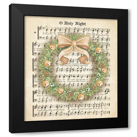 Christmas Carol Holly II Black Modern Wood Framed Art Print by Metz, Andi