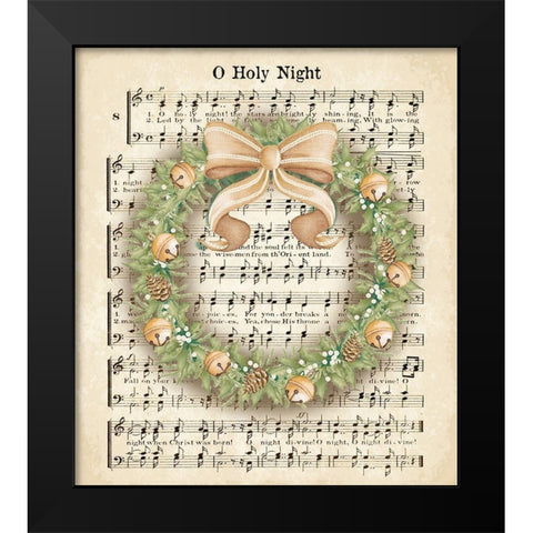 Christmas Carol Holly II Black Modern Wood Framed Art Print by Metz, Andi