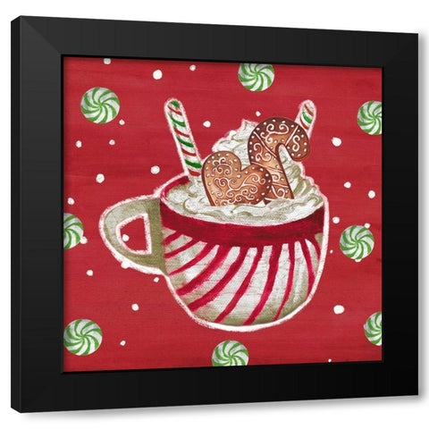 Gingerbread And Hot Cocoa II Black Modern Wood Framed Art Print with Double Matting by Medley, Elizabeth