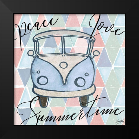 Peace Bus I Black Modern Wood Framed Art Print by Medley, Elizabeth