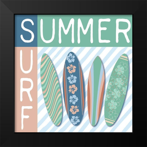 Summer Surf Black Modern Wood Framed Art Print by Medley, Elizabeth