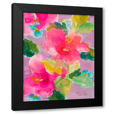April Hibiscus Black Modern Wood Framed Art Print with Double Matting by Loreth, Lanie