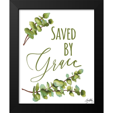 Saved By Grace Black Modern Wood Framed Art Print by Medley, Elizabeth