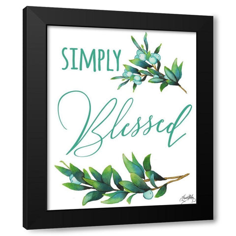 Simply Blessed Black Modern Wood Framed Art Print by Medley, Elizabeth