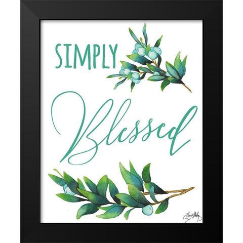 Simply Blessed Black Modern Wood Framed Art Print by Medley, Elizabeth