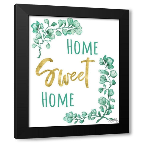 Home Sweet Home Black Modern Wood Framed Art Print with Double Matting by Medley, Elizabeth