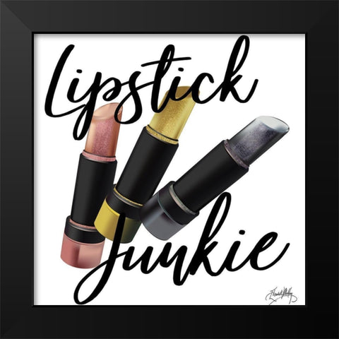 Lipstick Junkie Black Modern Wood Framed Art Print by Medley, Elizabeth