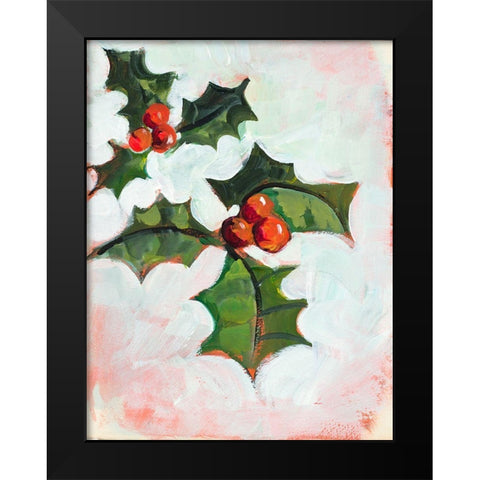 Mistletoe Holiday Black Modern Wood Framed Art Print by Slivka, Jane