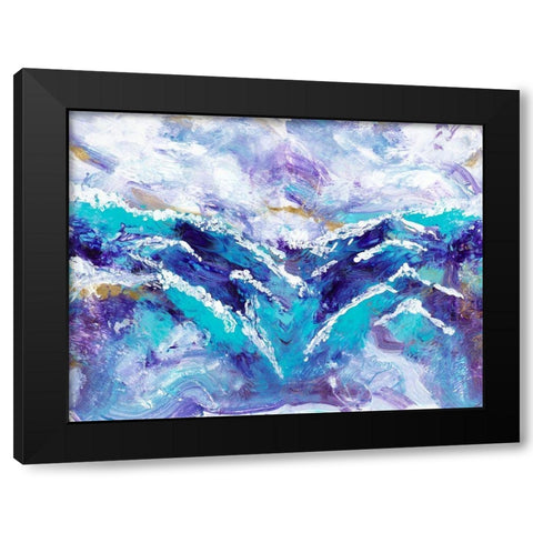 Ocean Waves Black Modern Wood Framed Art Print by Ritter, Gina