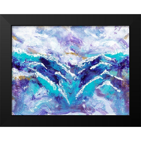 Ocean Waves Black Modern Wood Framed Art Print by Ritter, Gina