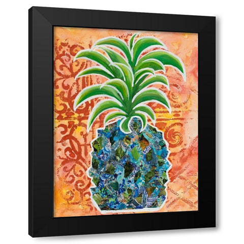 Pineapple Collage I Black Modern Wood Framed Art Print by Ritter, Gina