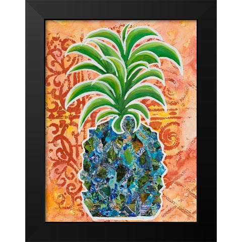 Pineapple Collage I Black Modern Wood Framed Art Print by Ritter, Gina