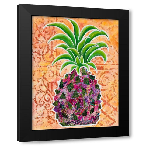 Pineapple Collage II Black Modern Wood Framed Art Print with Double Matting by Ritter, Gina