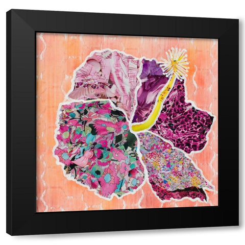 Hibiscus Flower Collage Black Modern Wood Framed Art Print with Double Matting by Ritter, Gina