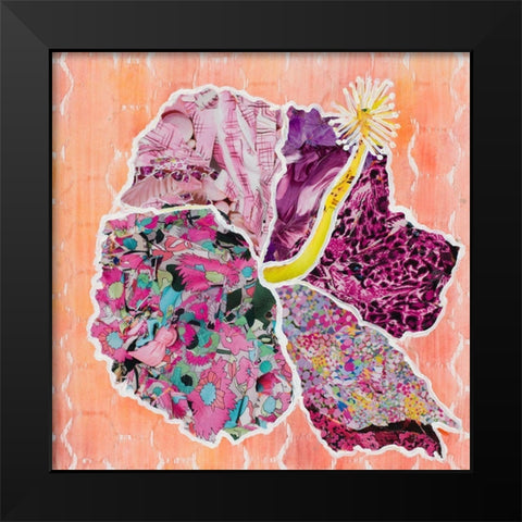 Hibiscus Flower Collage Black Modern Wood Framed Art Print by Ritter, Gina