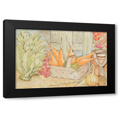 Garden Vegetables Black Modern Wood Framed Art Print by Ritter, Gina