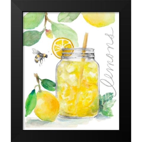 Bee-Friend The Lemons and Lemonade Black Modern Wood Framed Art Print by Loreth, Lanie