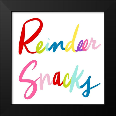 Reindeer Snacks Black Modern Wood Framed Art Print by SD Graphics Studio