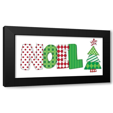Christmas Wrapped Noel II Black Modern Wood Framed Art Print with Double Matting by SD Graphics Studio