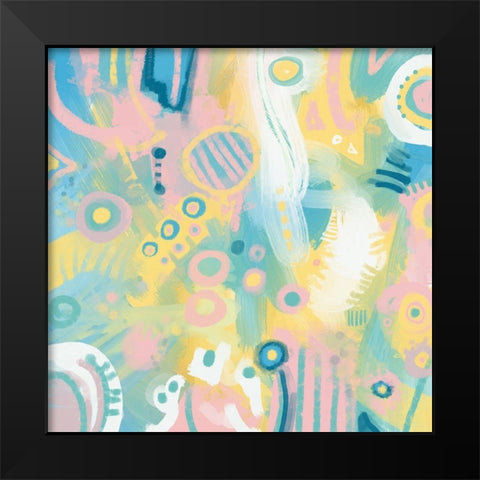 Dreamy Pastel Abstract Black Modern Wood Framed Art Print by Meneely, Dan