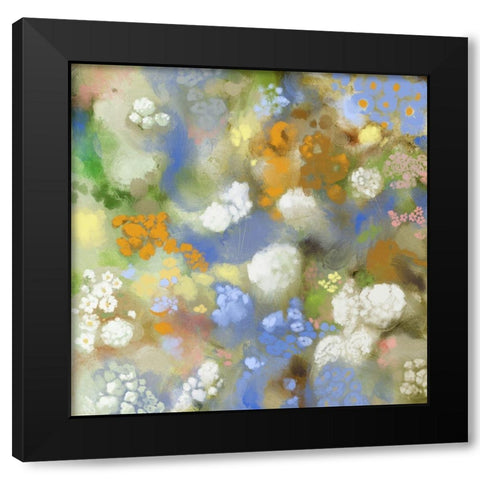 Flower Impression II Black Modern Wood Framed Art Print by Meneely, Dan