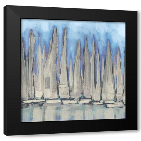 Sailboat Crowd I Black Modern Wood Framed Art Print with Double Matting by Meneely, Dan