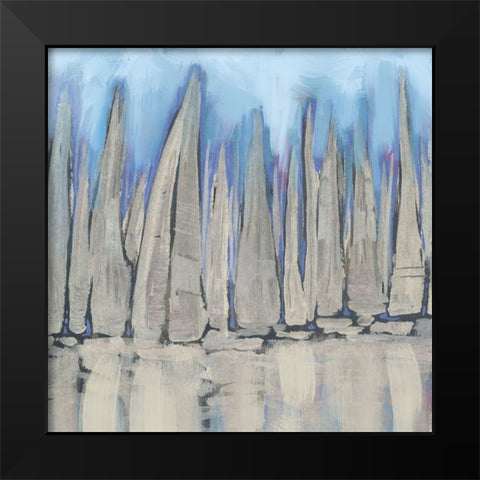 Sailboat Crowd II Black Modern Wood Framed Art Print by Meneely, Dan