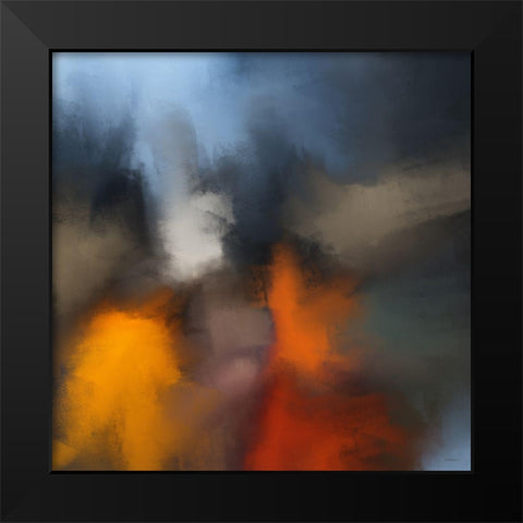 Night Street Abstract II Black Modern Wood Framed Art Print by Meneely, Dan