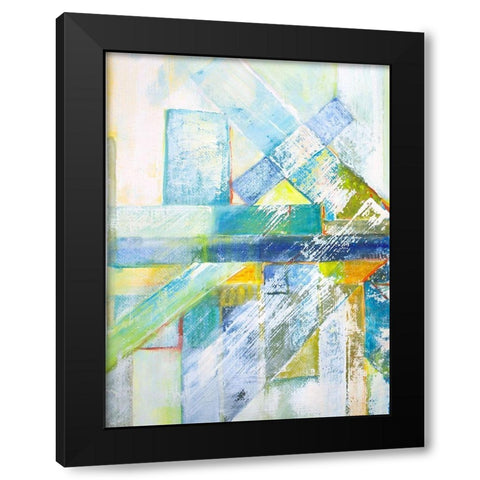 Summerview Abstract  I Black Modern Wood Framed Art Print with Double Matting by Diannart