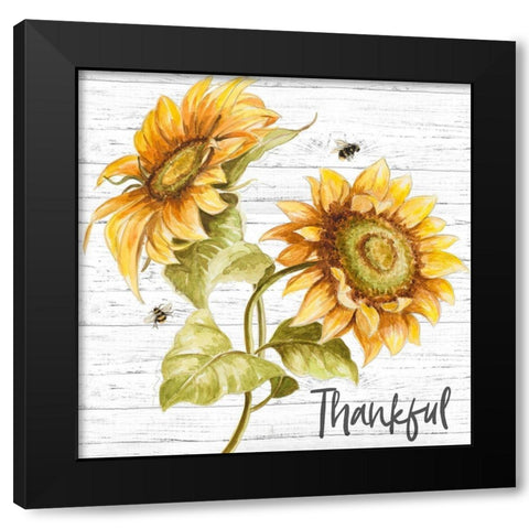 Harvest Gold Sunflower Bouquet Black Modern Wood Framed Art Print with Double Matting by Pinto, Patricia