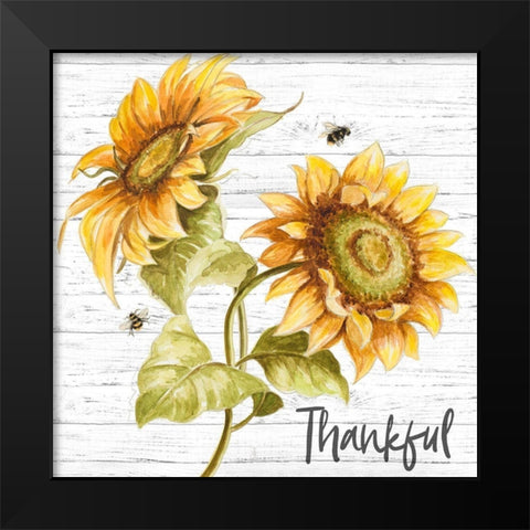 Harvest Gold Sunflower Bouquet Black Modern Wood Framed Art Print by Pinto, Patricia