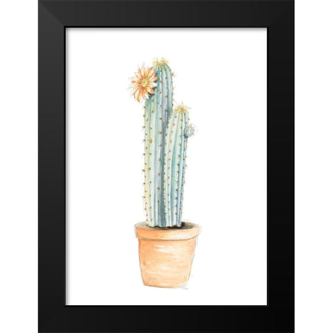 Potted Flower Cactus I Black Modern Wood Framed Art Print by Pinto, Patricia